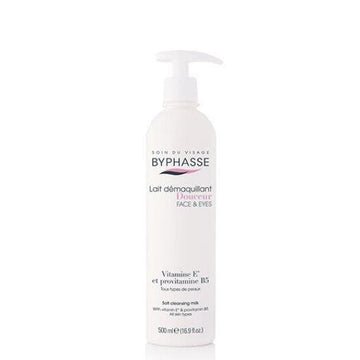 byphasse Soft cleansing milk face & eyes all skin types (pump) 500ml - Instachiq