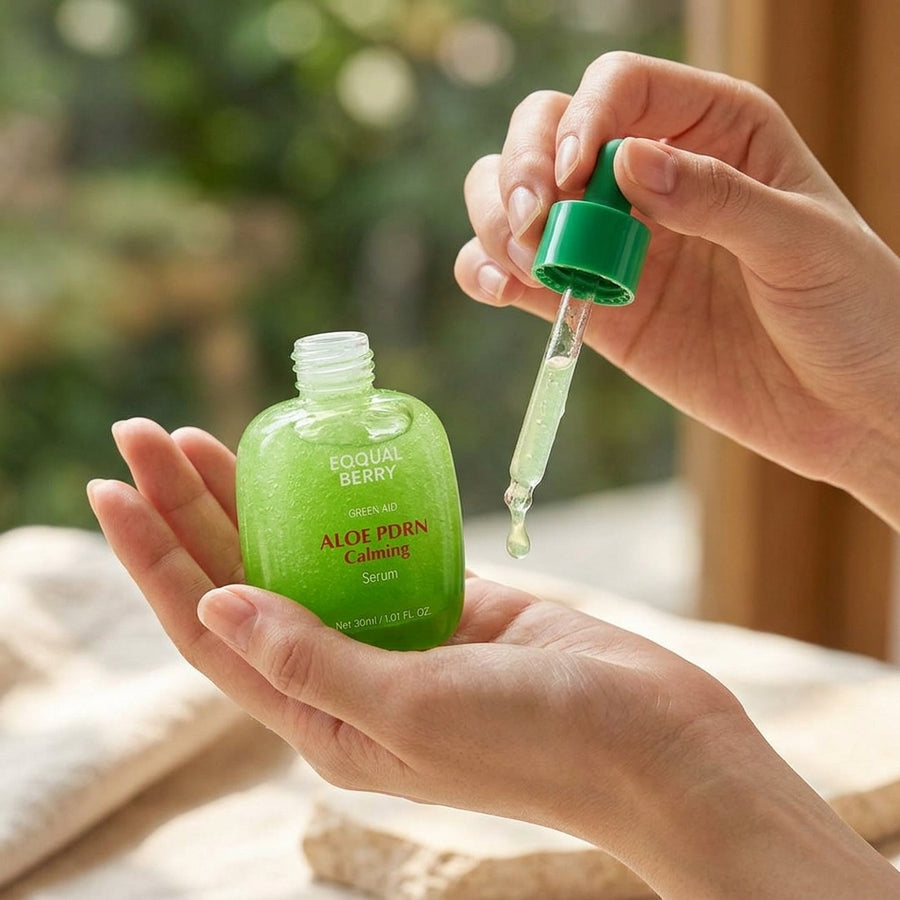 Eqqual Berry serum in hand