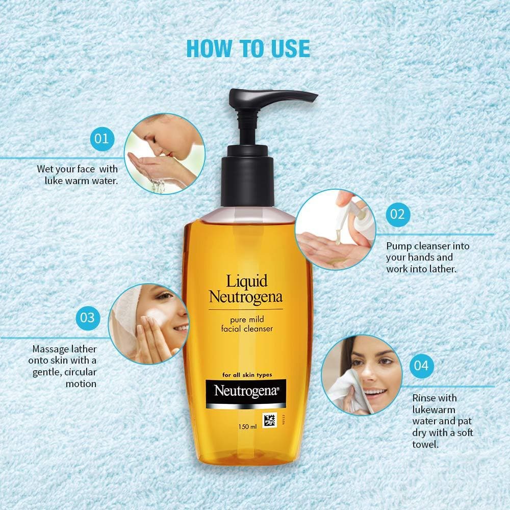 Liquid Neutrogena Pure Mild Facial Cleanser Pump :150ml - Instachiq