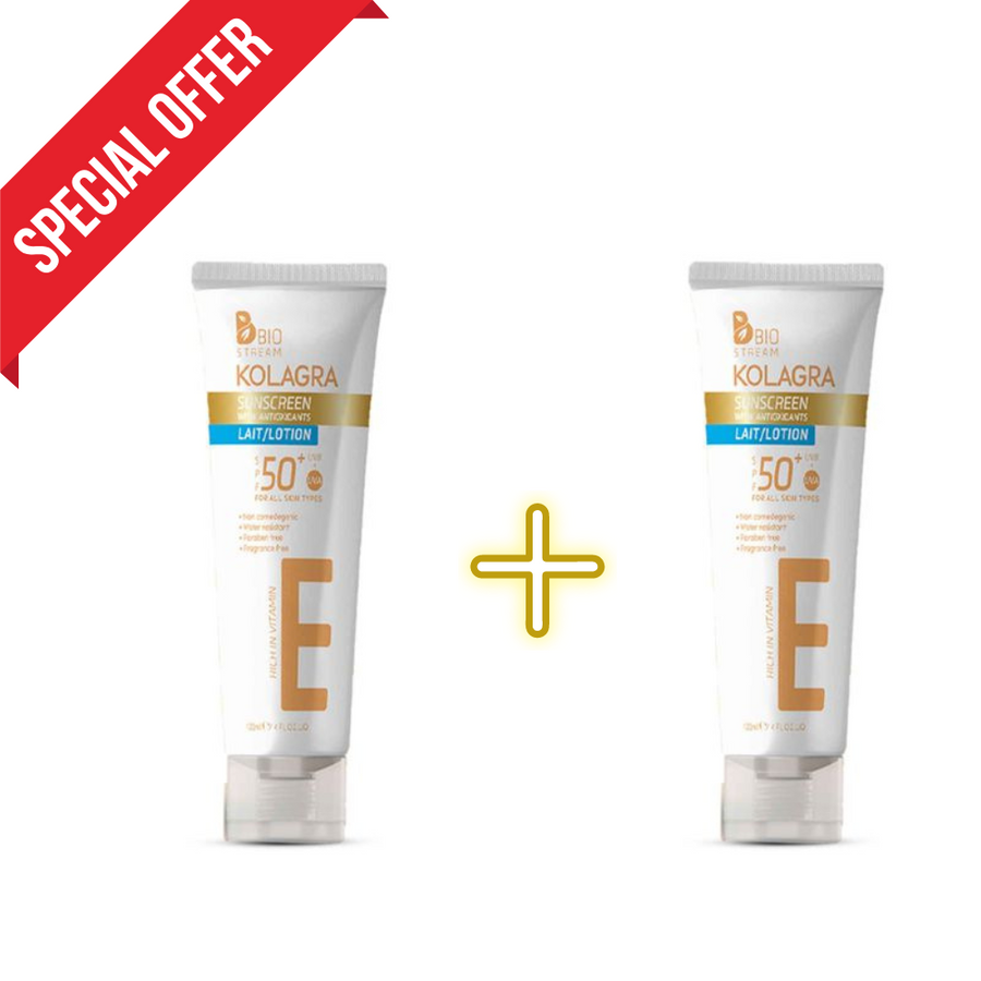 عرض Offer Kolagra Sun Screen Lotion 120ml (1+1)